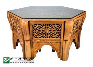 آگهی میز و صندلی ناهار خوری چوبی سنتی گره چینی مشبک